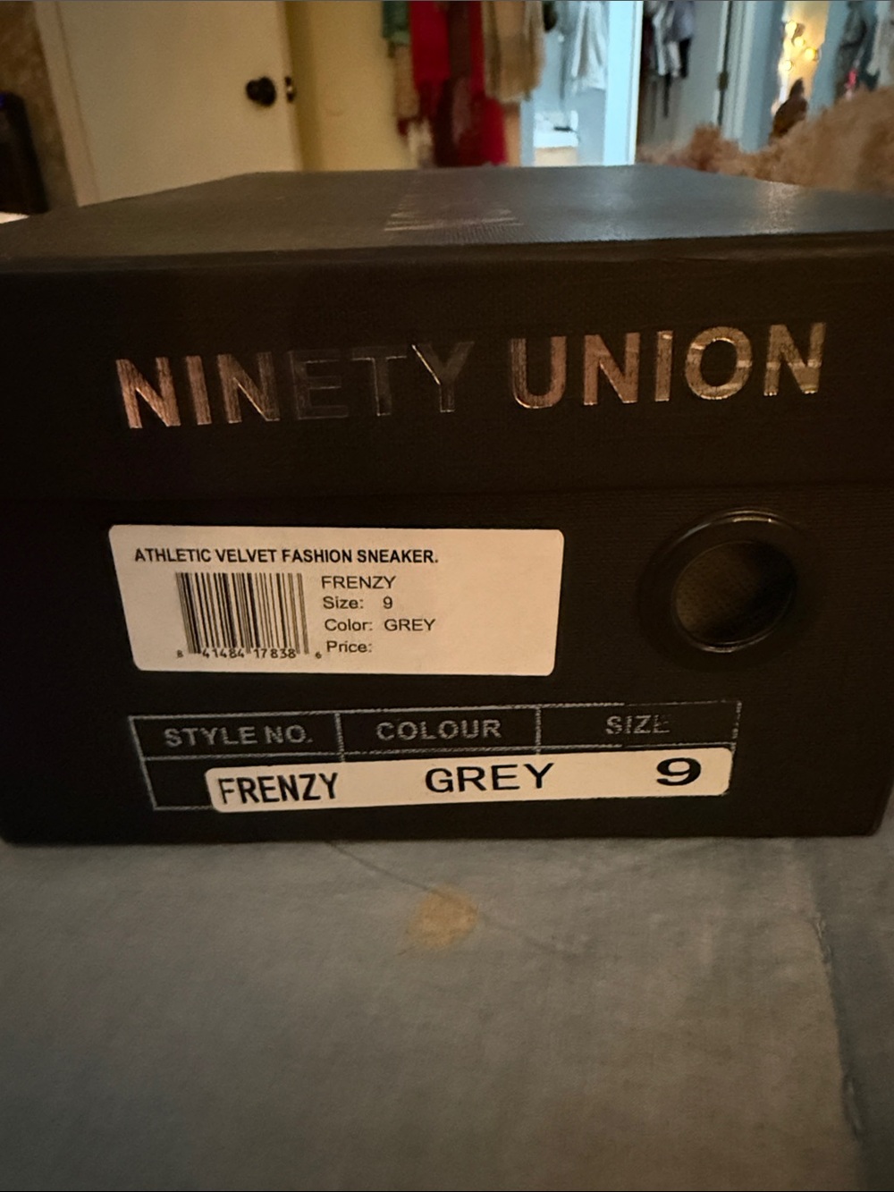 Ninety Union 'Frenzy' Athletic Velvet Fashion Sneakers New in Box - Grey